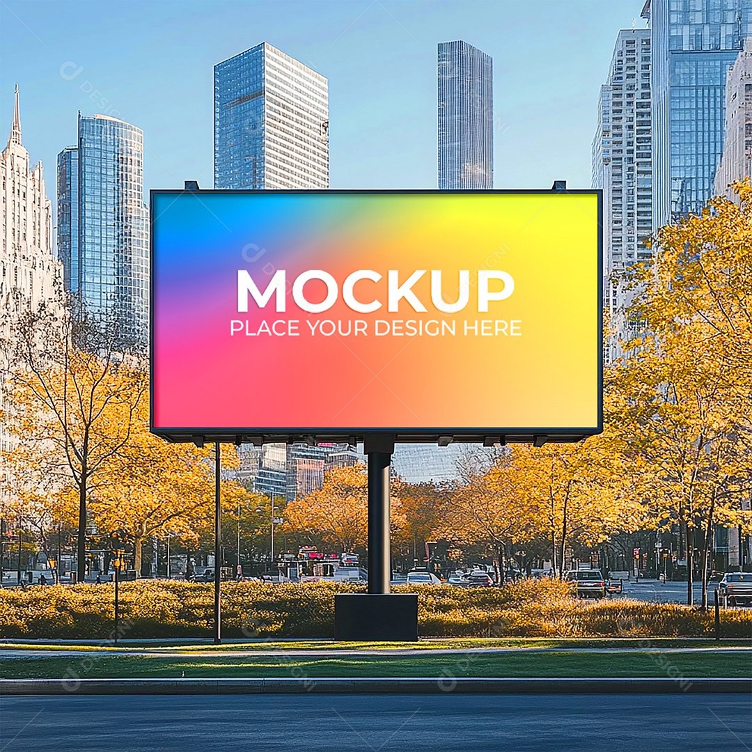Mockup Painel Publicitário PSD Editável