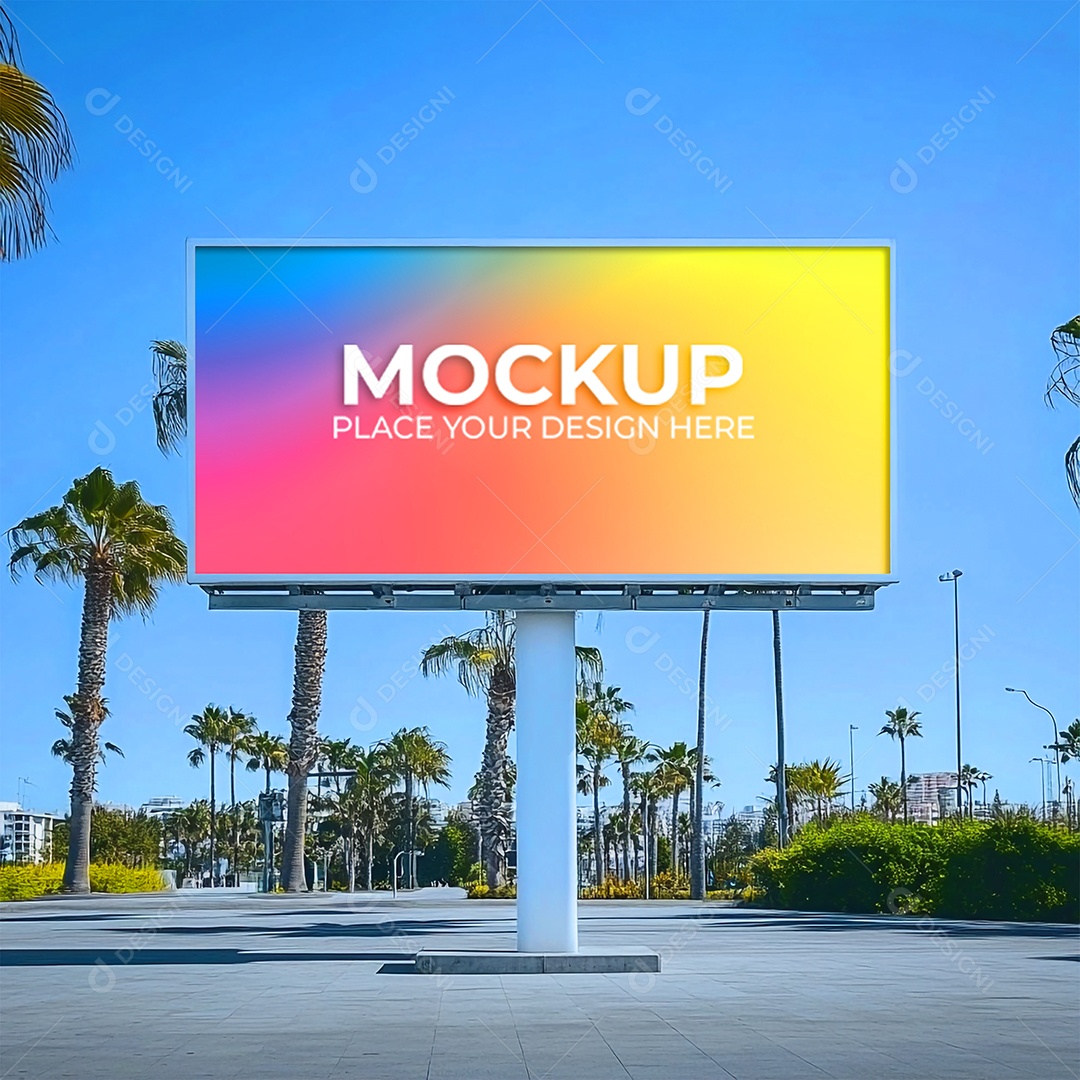 Mockup Painel Publicitário PSD Editável