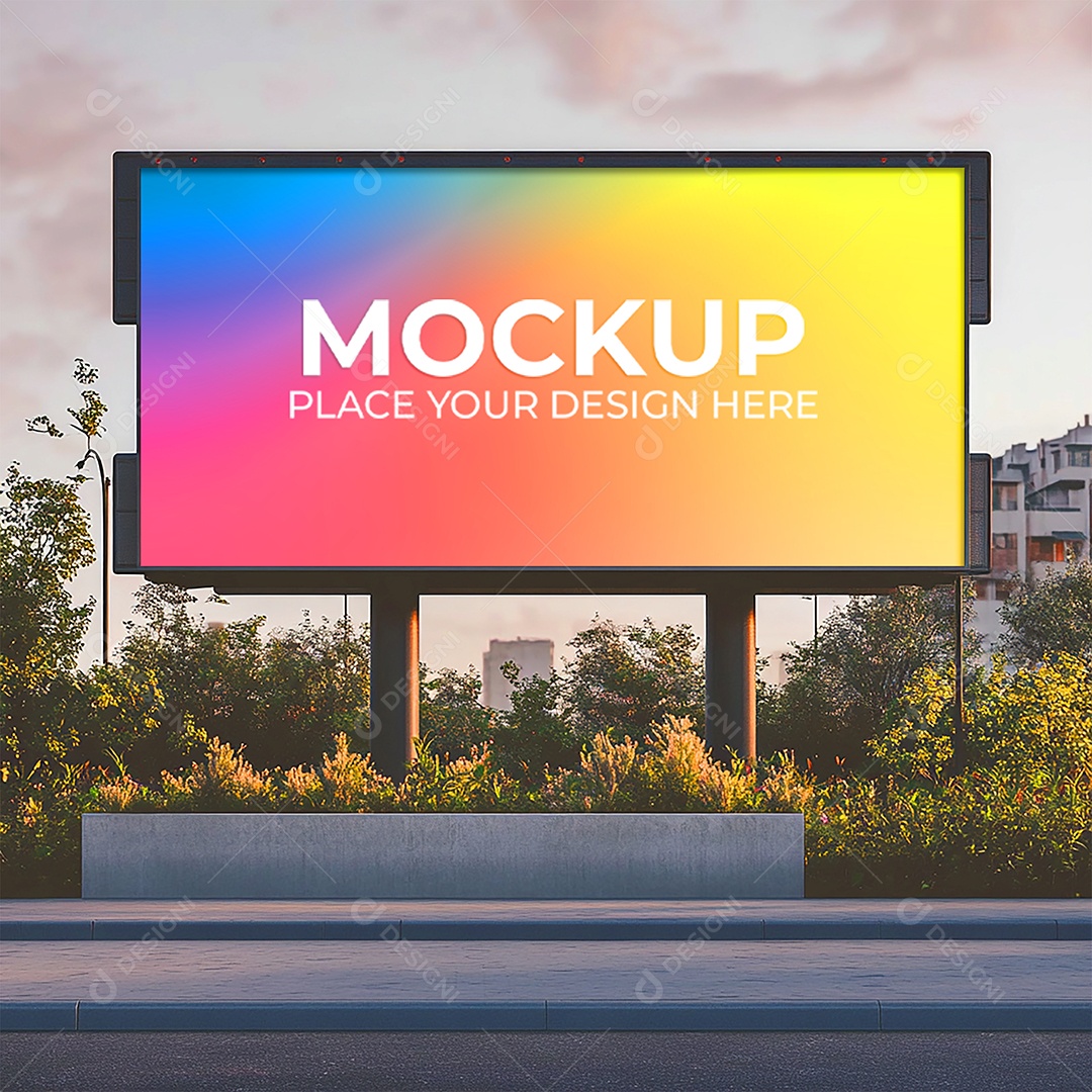 Mockup Painel Publicitário PSD Editável