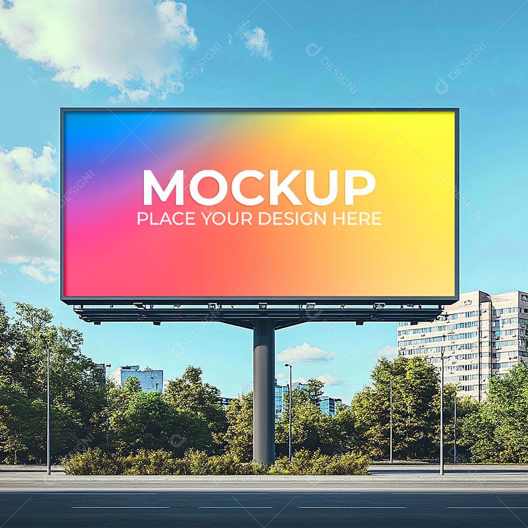 Mockup Painel Publicitário PSD Editável