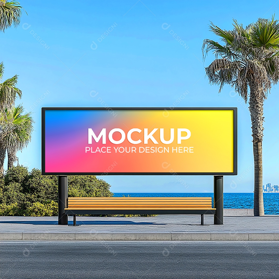 Mockup Painel Publicitário PSD Editável
