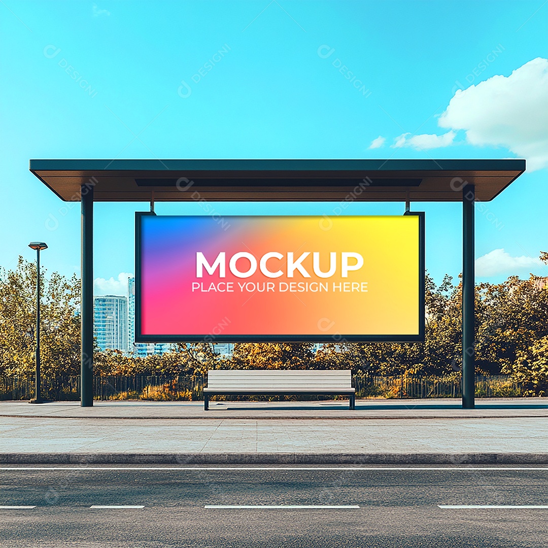 Mockup Painel Publicitário PSD Editável