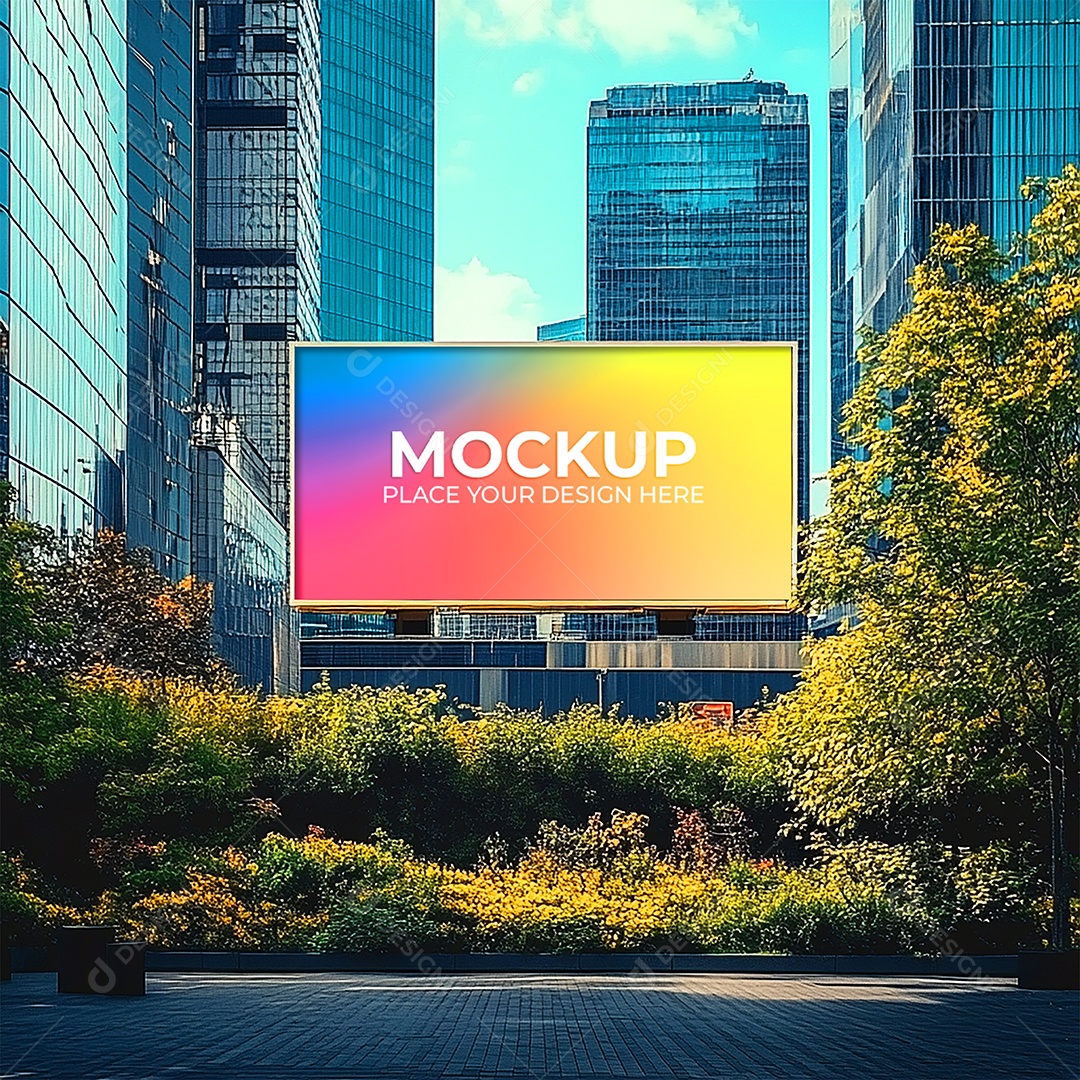 Mockup Painel Publicitário PSD Editável