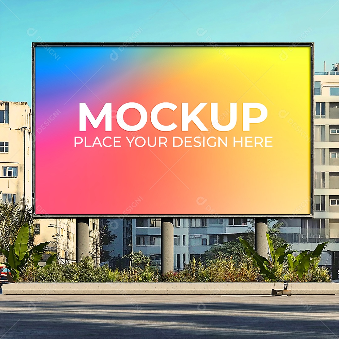 Mockup Painel Publicitário PSD Editável