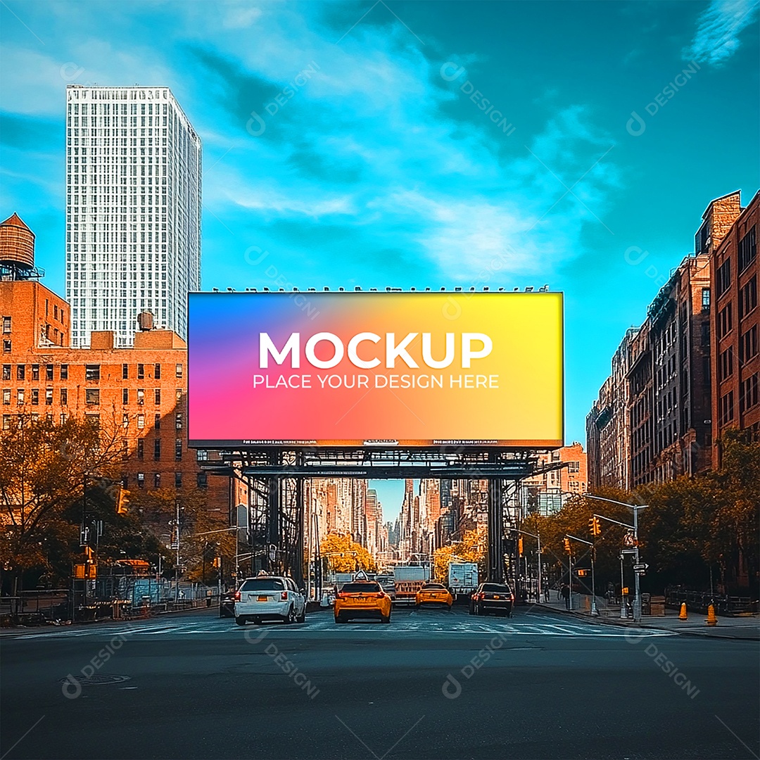 Mockup Painel Publicitário PSD Editável