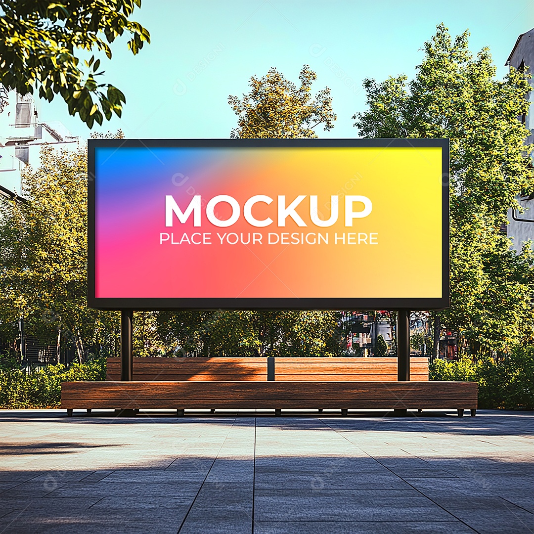 Mockup Painel Publicitário PSD Editável