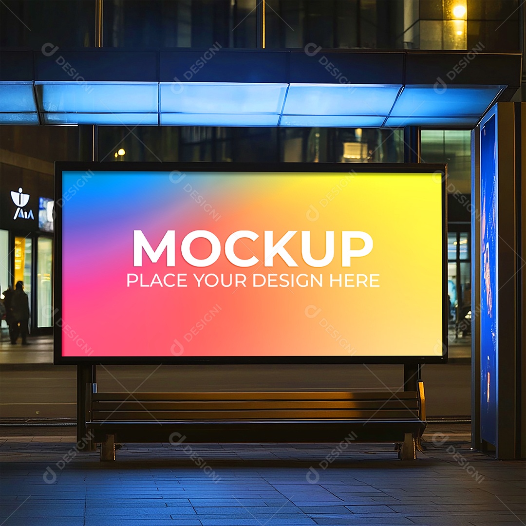 Mockup Painel Publicitário PSD Editável