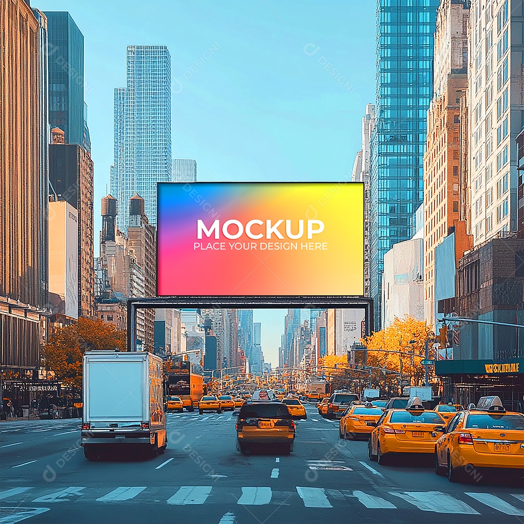 Mockup Painel Publicitário PSD Editável