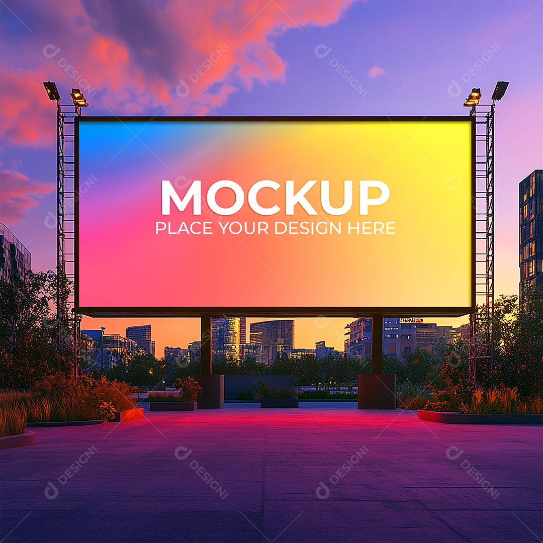 Mockup Painel Publicitário PSD Editável