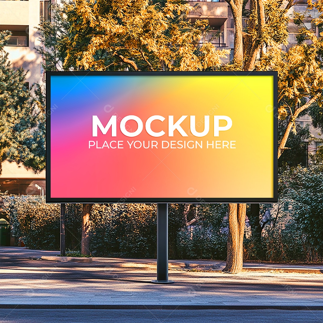 Mockup Painel Publicitário PSD Editável