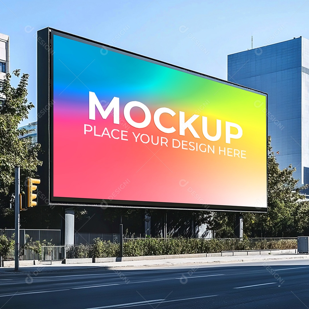 Mockup Painel Publicitário PSD Editável