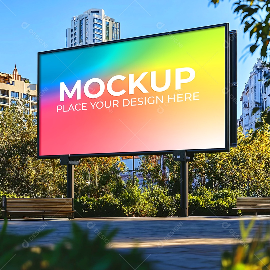 Mockup Painel Publicitário PSD Editável