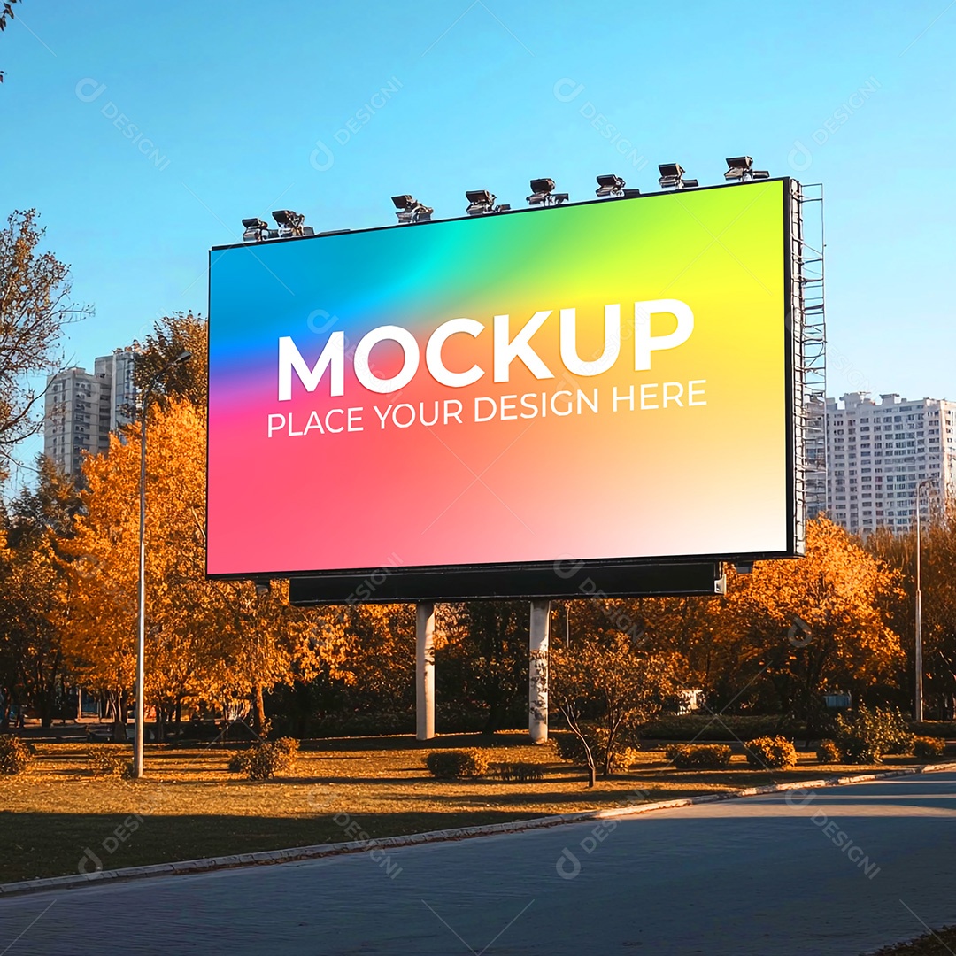 Mockup Painel Publicitário PSD Editável