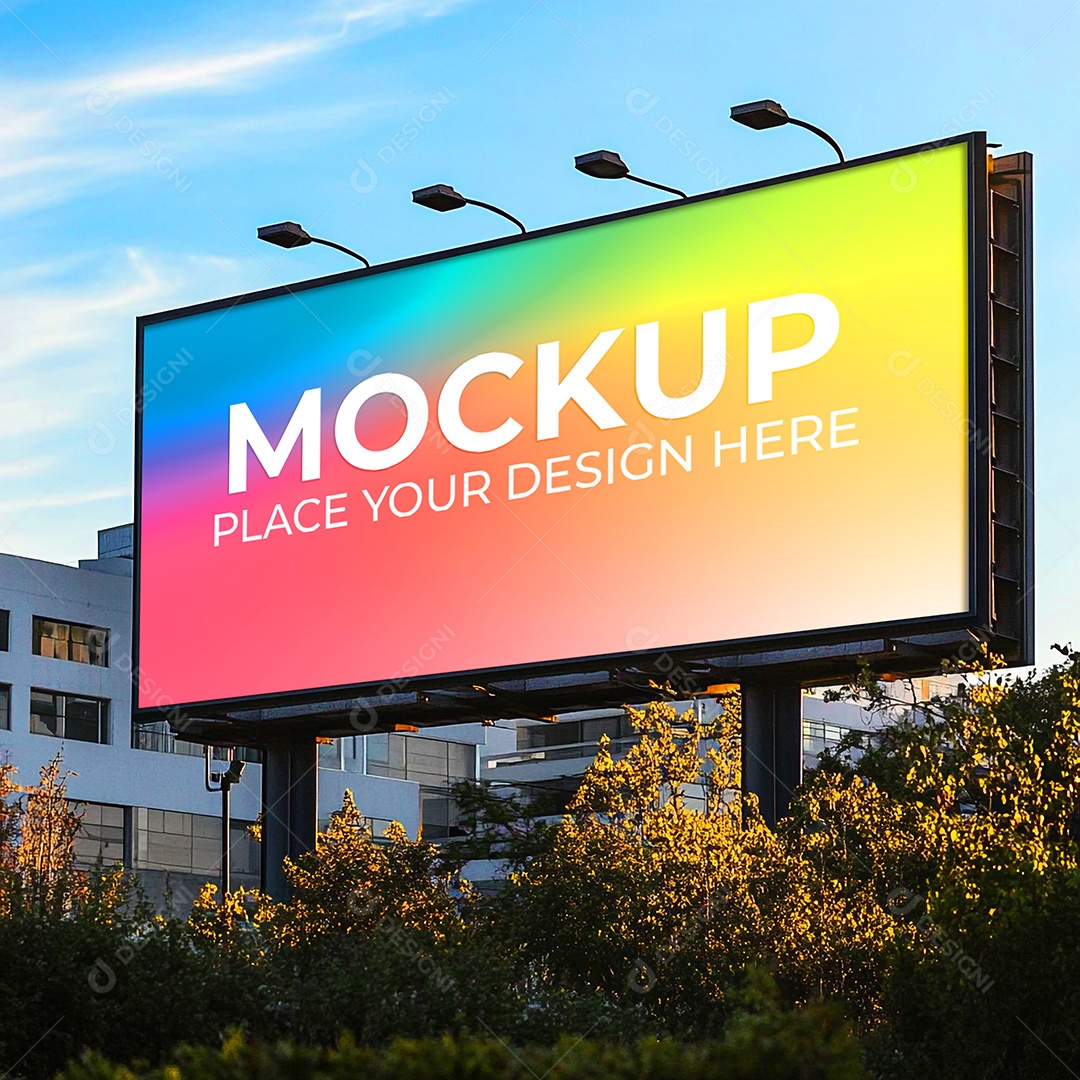 Mockup Painel Publicitário PSD Editável