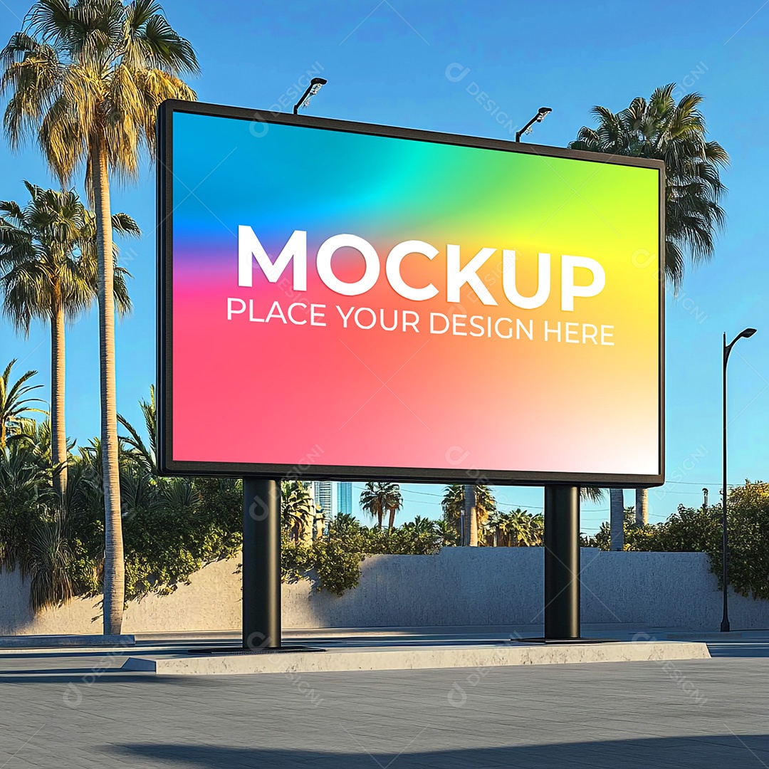Mockup Painel Publicitário PSD Editável