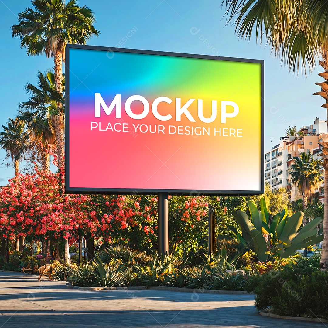 Mockup Painel Publicitário PSD Editável