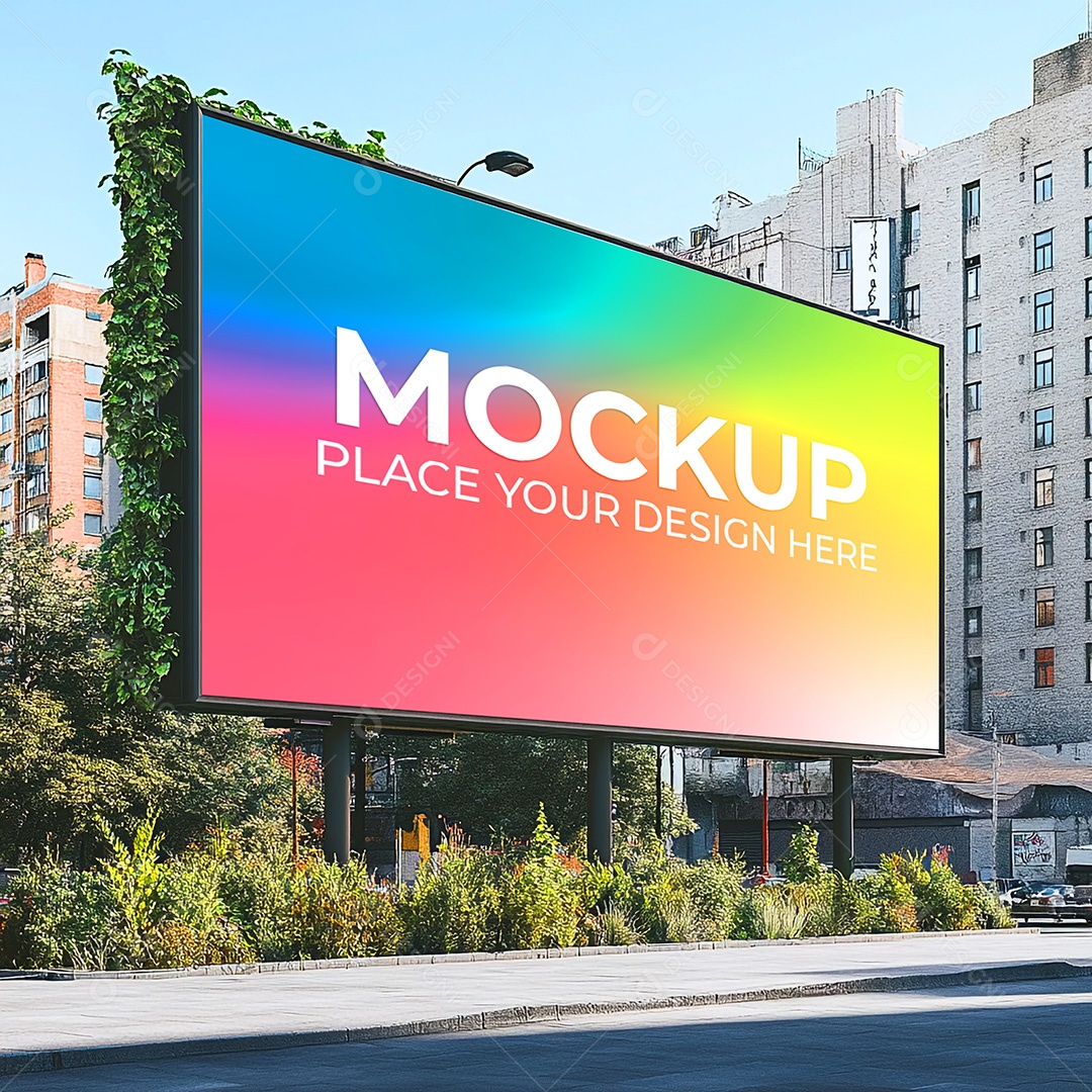 Mockup Painel Publicitário PSD Editável