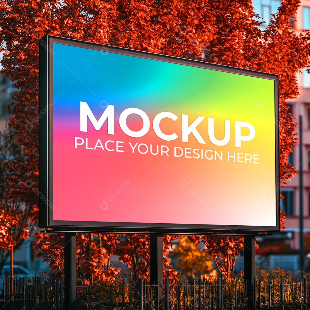 Mockup Painel Publicitário PSD Editável
