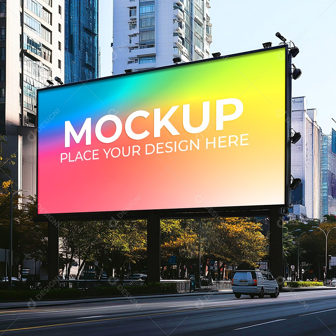 Mockup Painel Publicitário PSD Editável