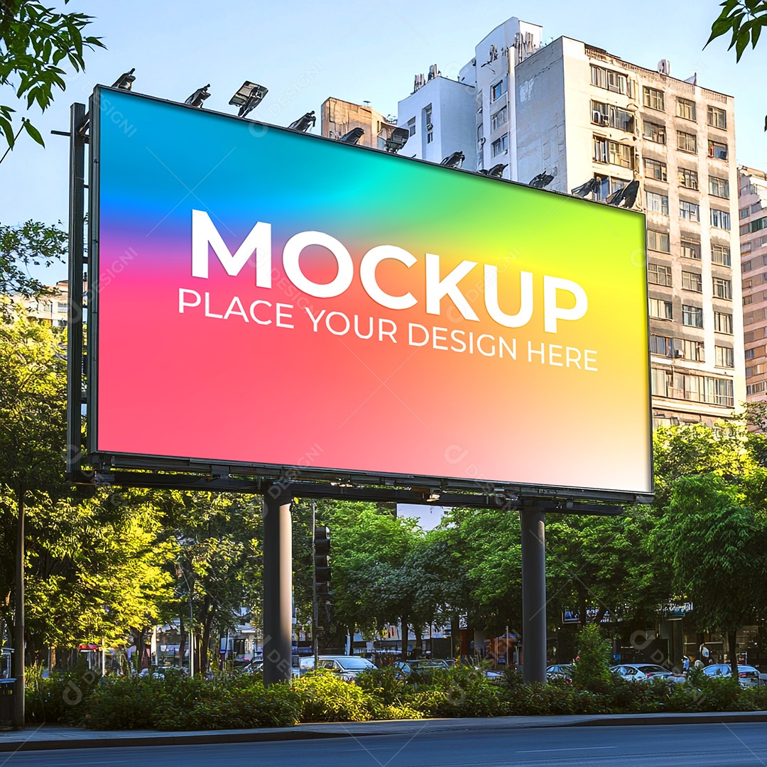 Mockup Painel Publicitário PSD Editável