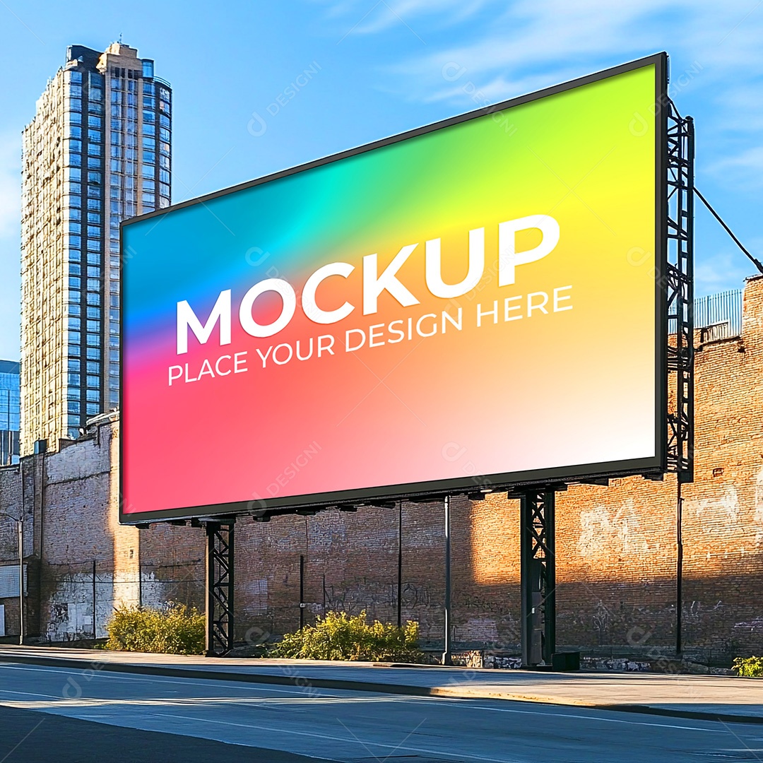 Mockup Painel Publicitário PSD Editável