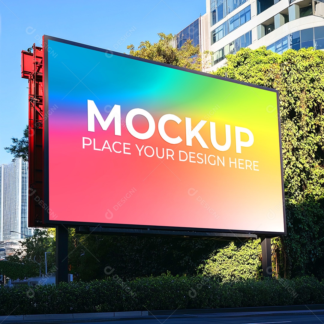 Mockup Painel Publicitário PSD Editável