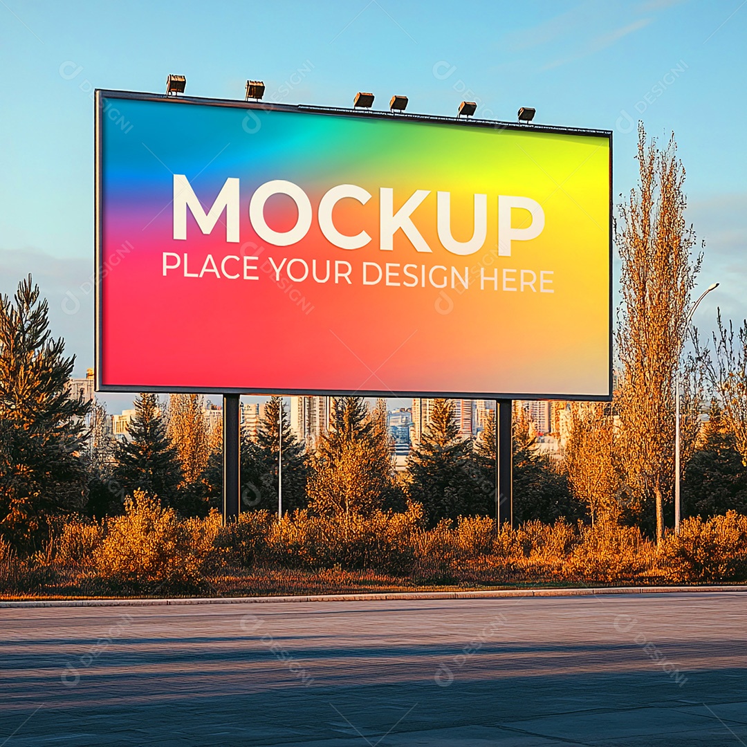 Mockup Painel Publicitário PSD Editável