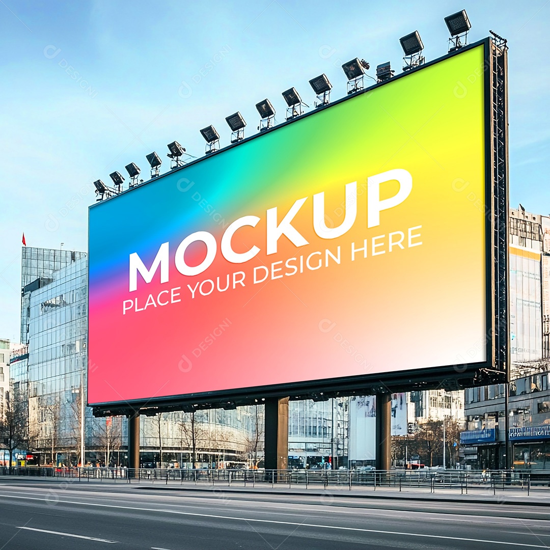 Mockup Painel Publicitário PSD Editável