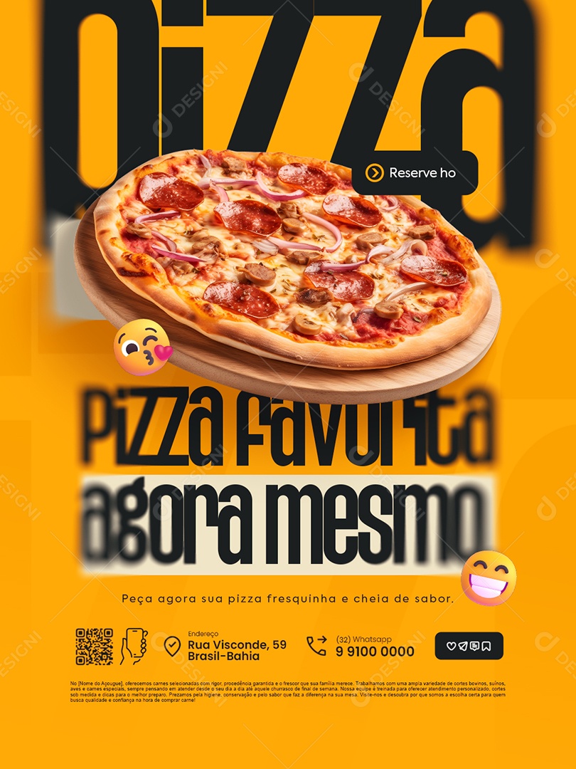 Pizzaria Pizza Favorita Agora Mesmo Social Media PSD Editável