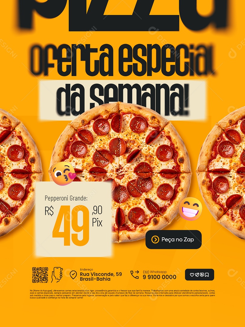 Pizzaria Oferta Especial da Semana Social Media PSD Editável