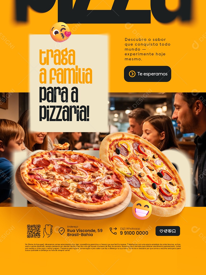 Traga a Família para a Pizzaria Social Media PSD Editável