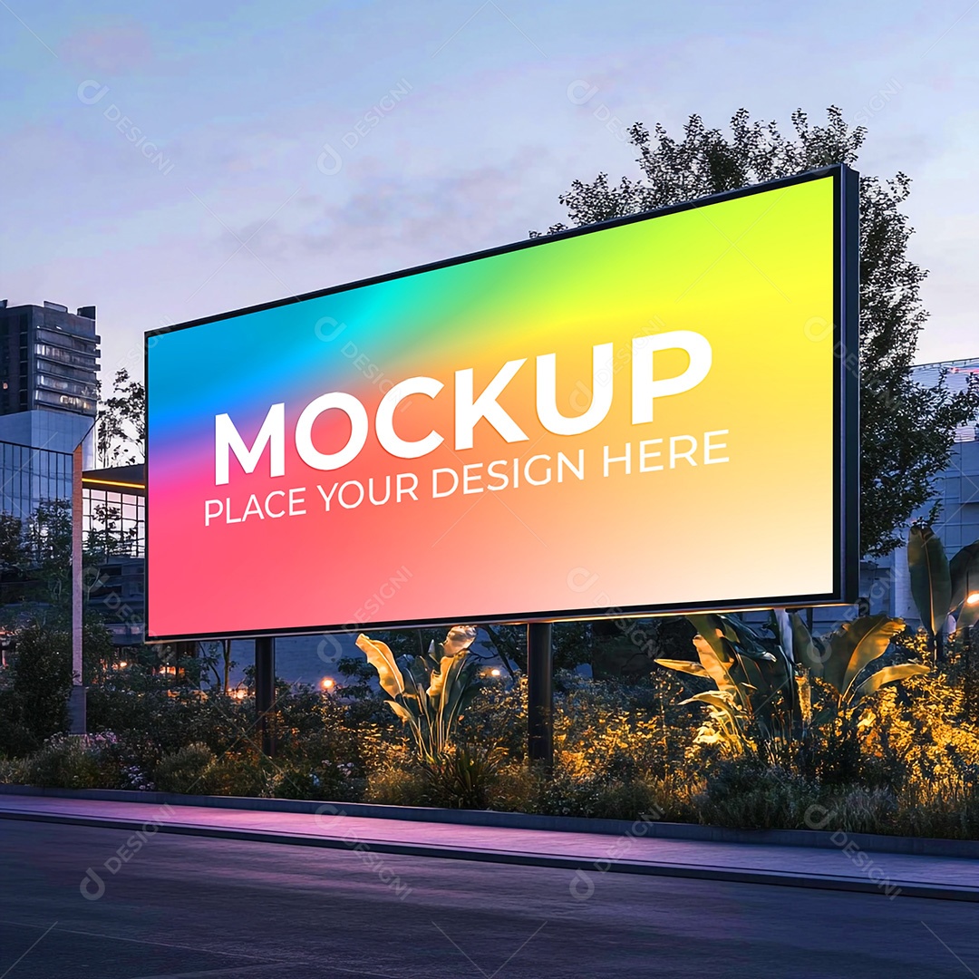 Mockup Painel Publicitário PSD Editável