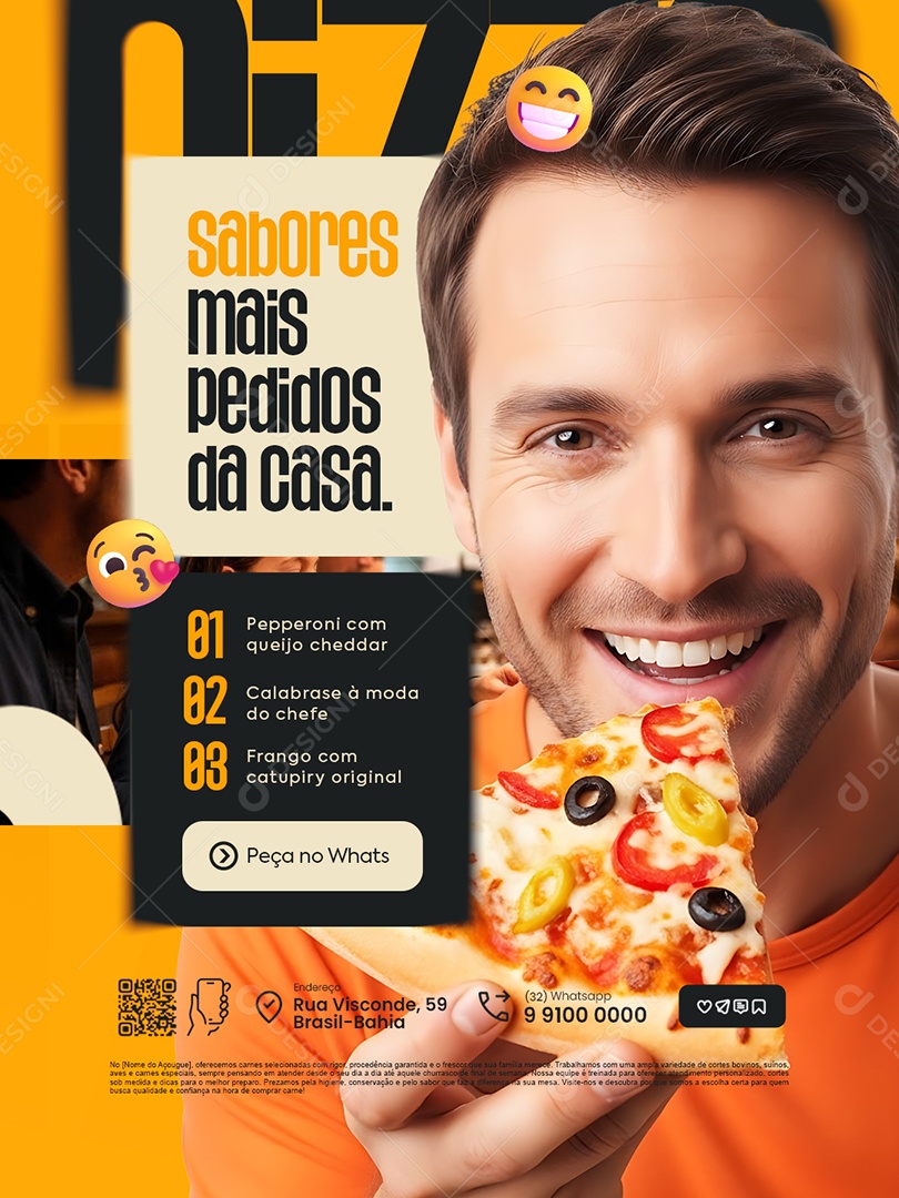 Pizzaria Sabores Mais Pedidos da Casa Social Media PSD Editável
