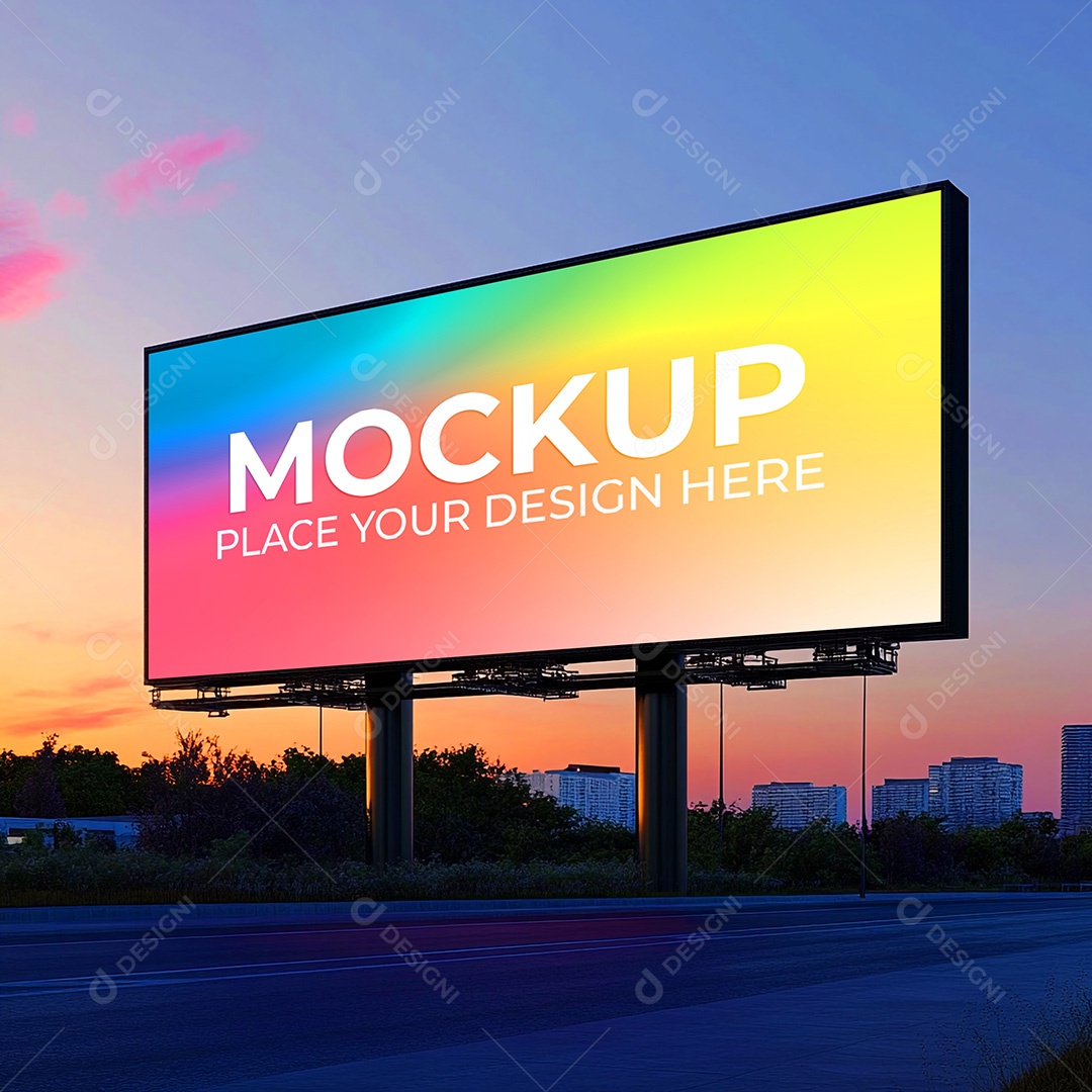 Mockup Painel Publicitário PSD Editável