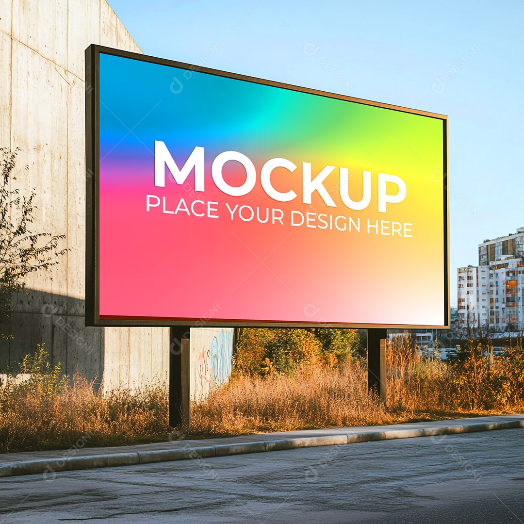 Mockup Painel Publicitário PSD Editável