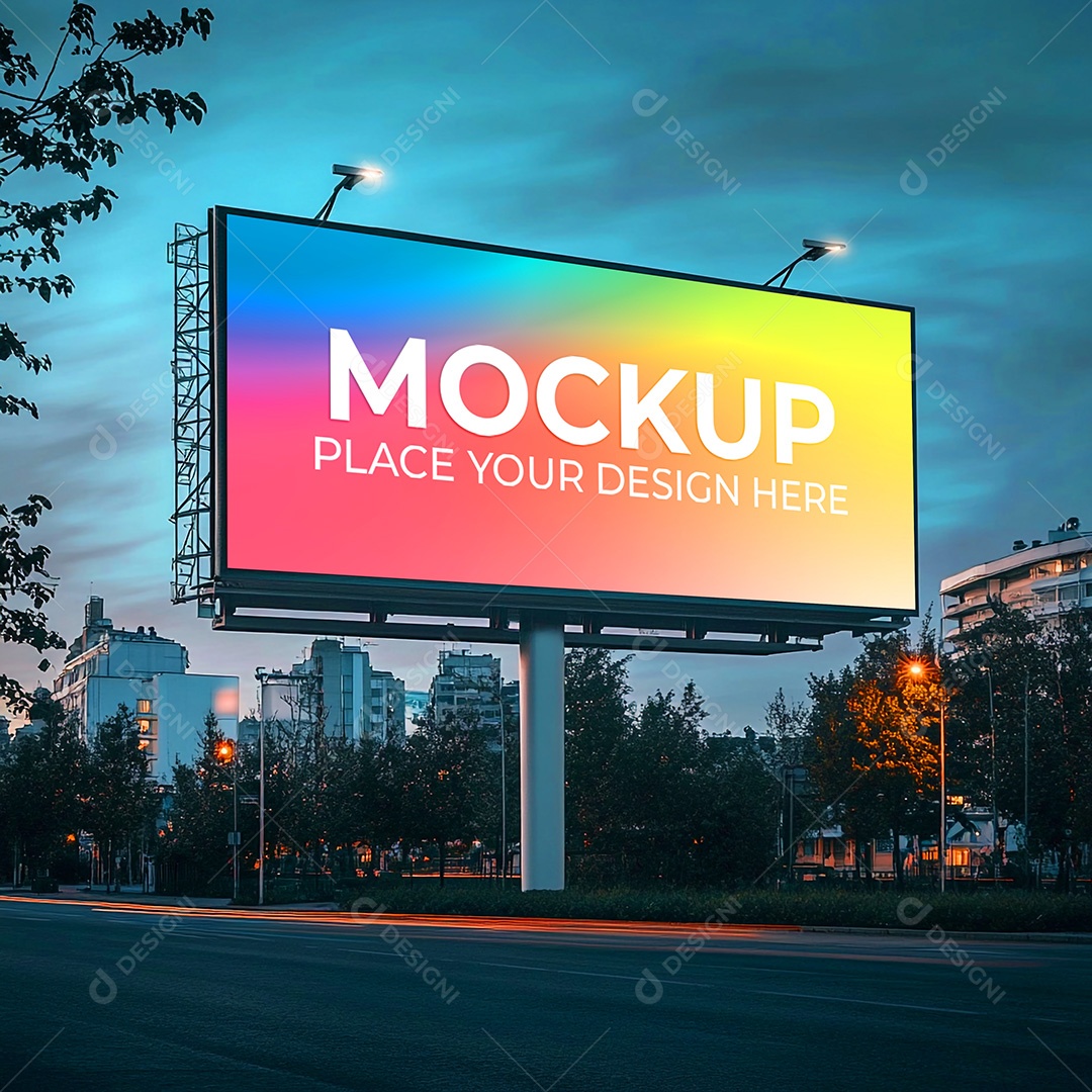 Mockup Painel Publicitário PSD Editável