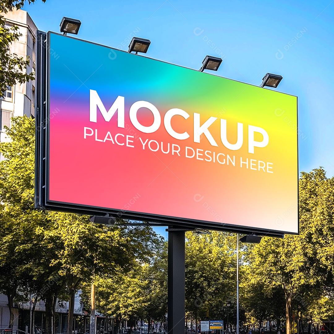 Mockup Painel Publicitário PSD Editável