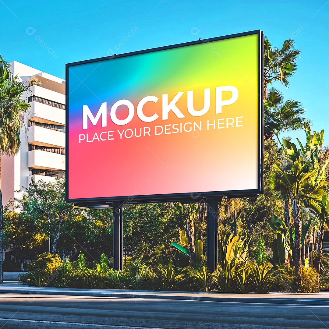 Mockup Painel Publicitário PSD Editável