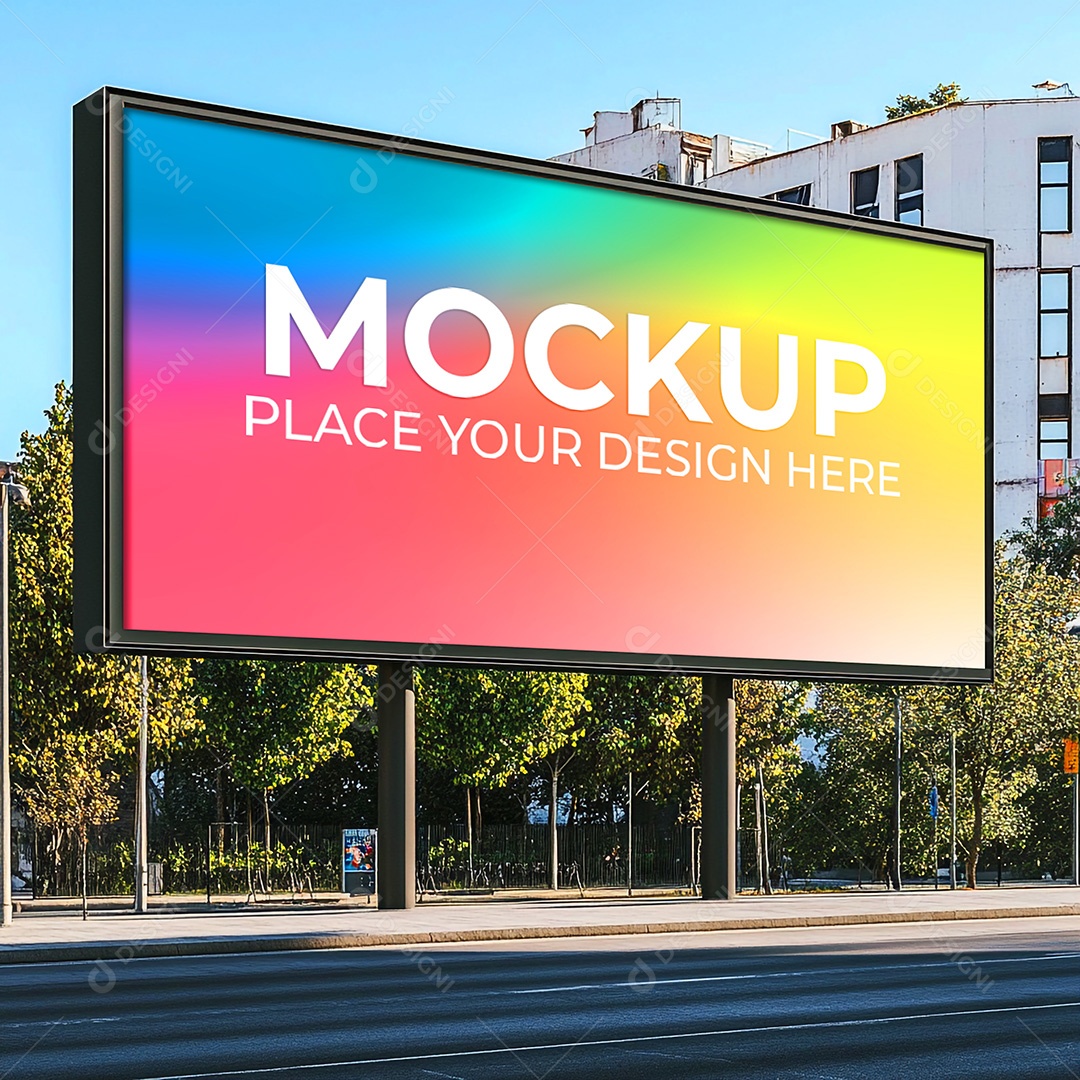 Mockup Painel Publicitário PSD Editável