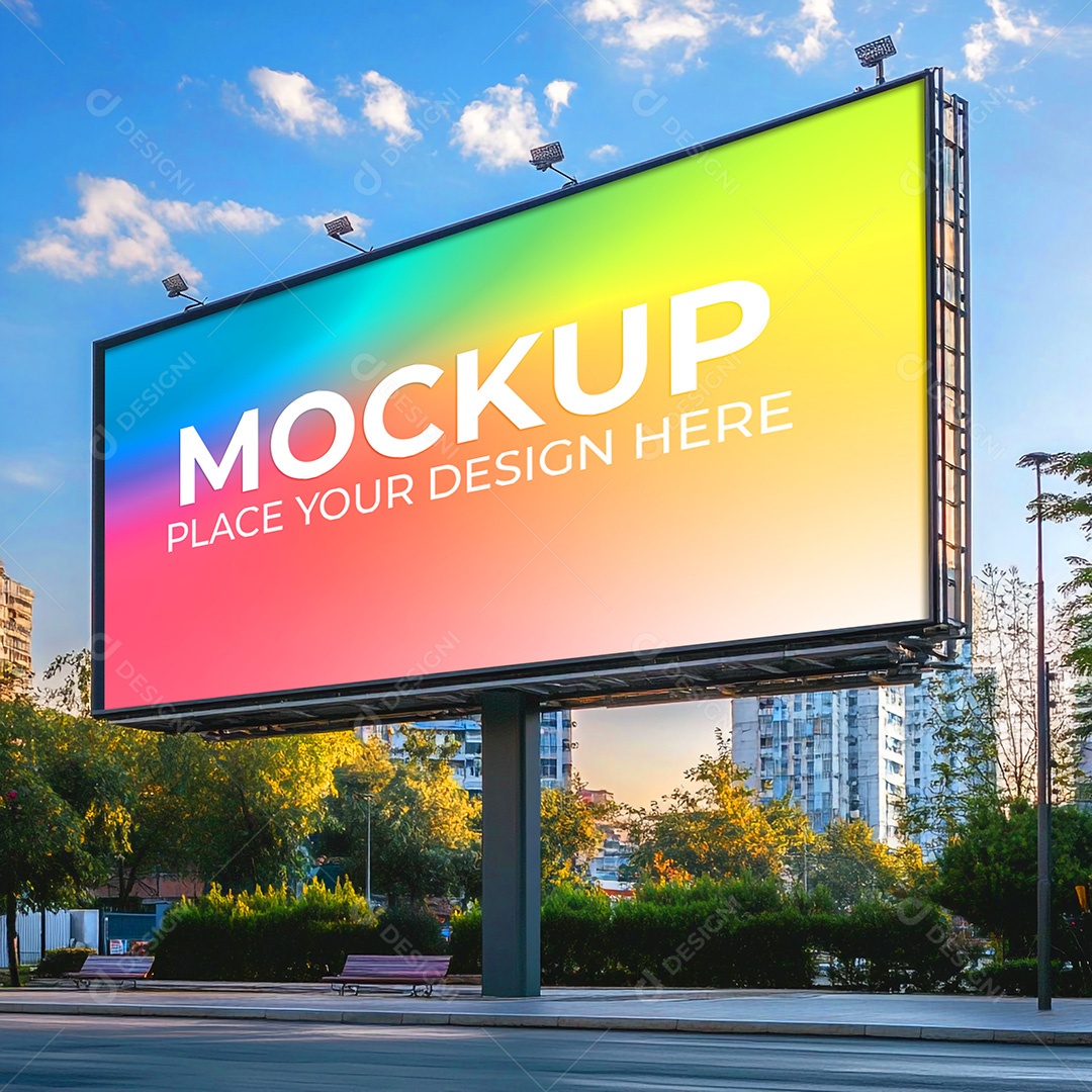 Mockup Painel Publicitário PSD Editável