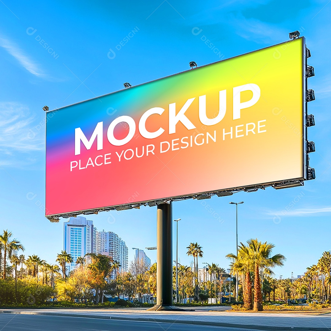 Mockup Painel Publicitário PSD Editável