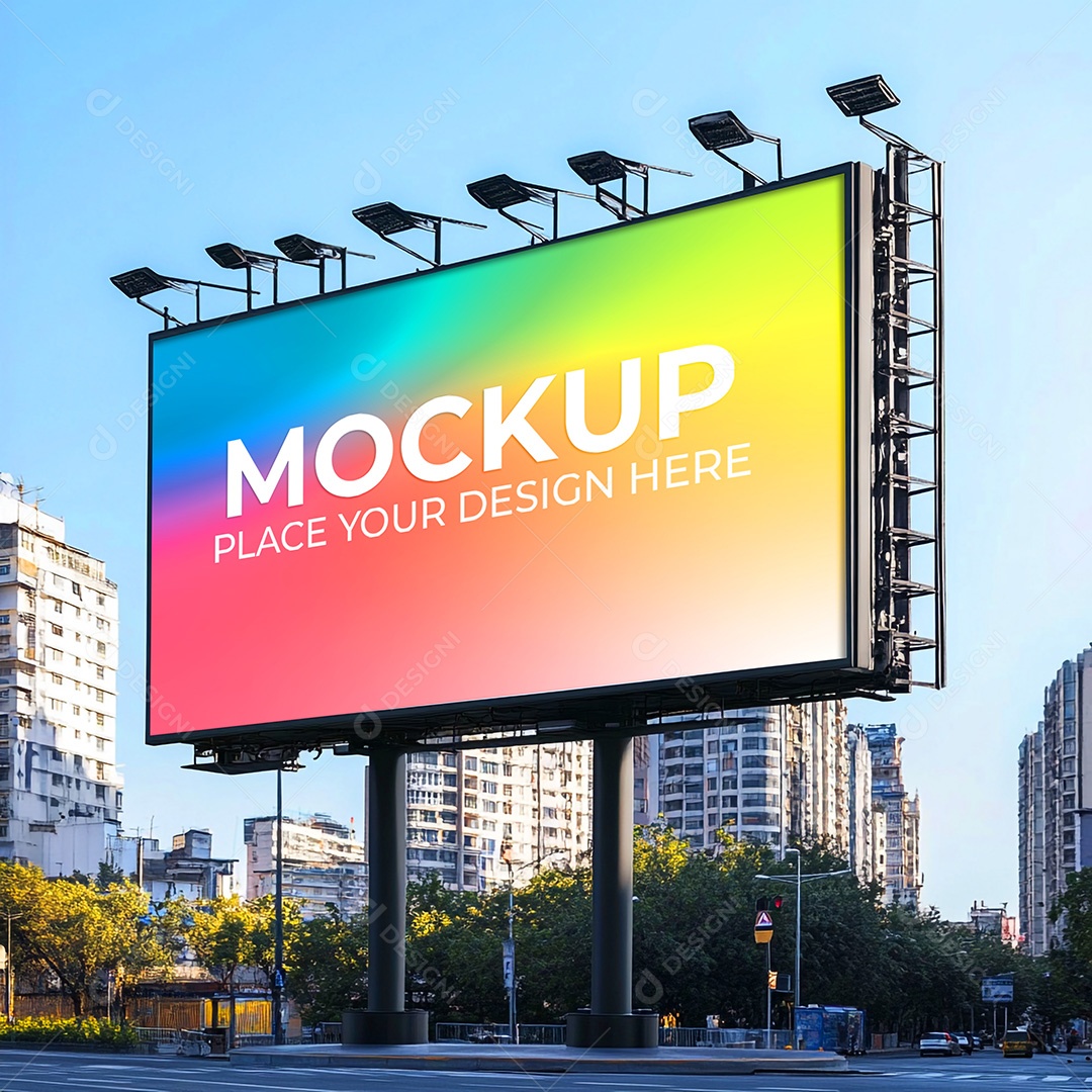 Mockup Painel Publicitário PSD Editável