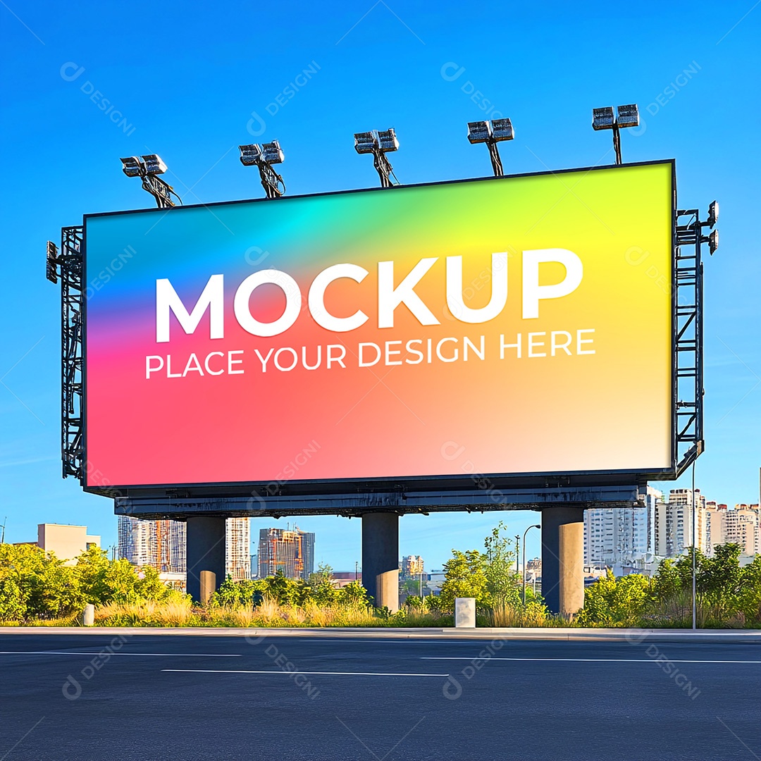 Mockup Painel Publicitário PSD Editável