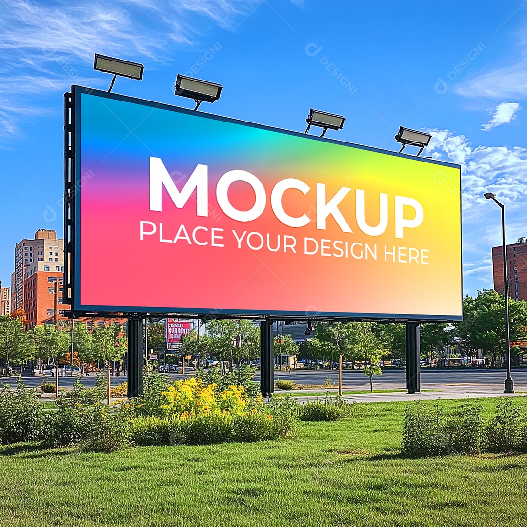 Mockup Painel Publicitário PSD Editável