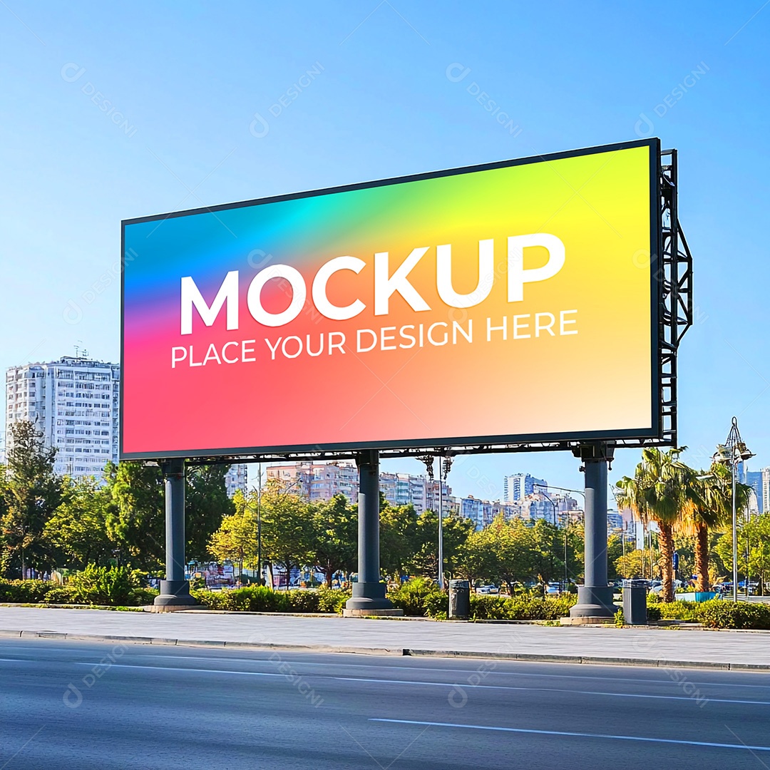 Mockup Painel Publicitário PSD Editável