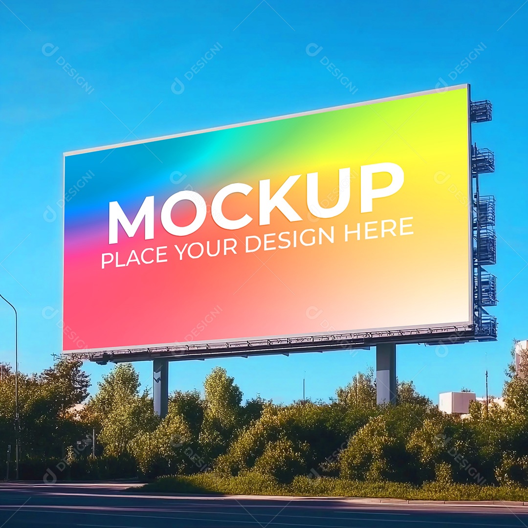 Mockup Painel Publicitário PSD Editável