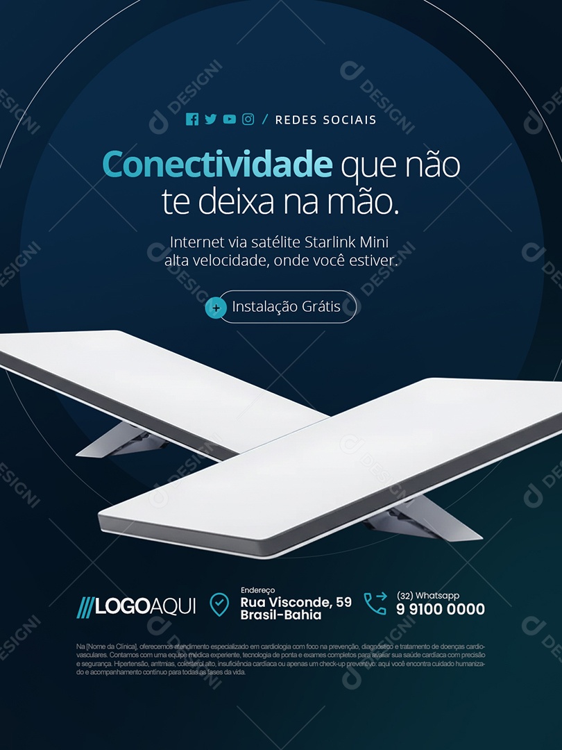 Telecom Conectividade Que Não Te Deixa na Mão Social Media PSD Editável