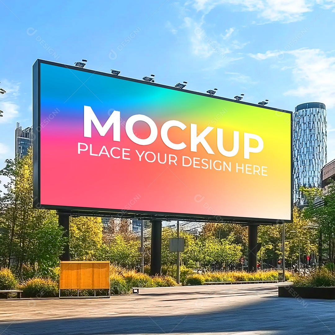 Mockup Painel Publicitário PSD Editável