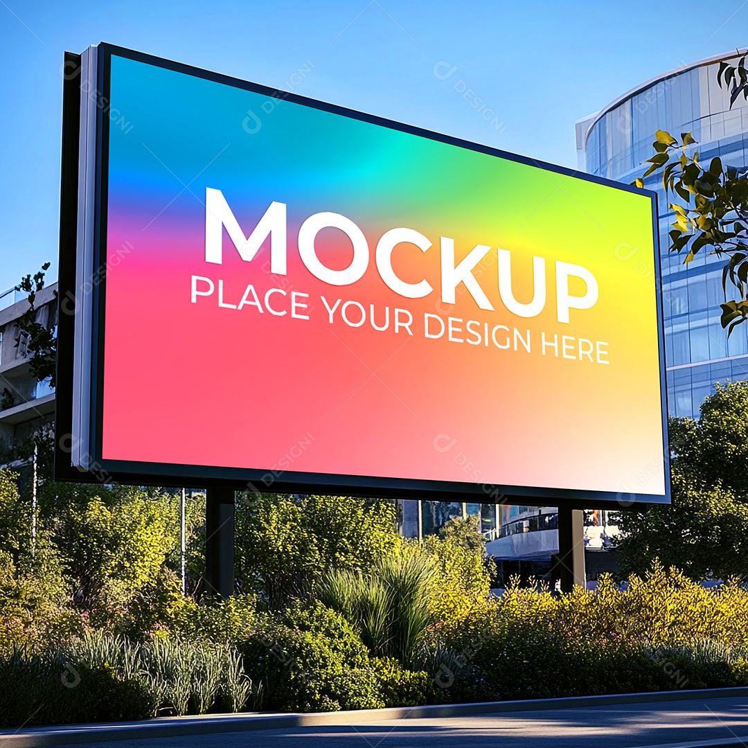 Mockup Painel Publicitário PSD Editável