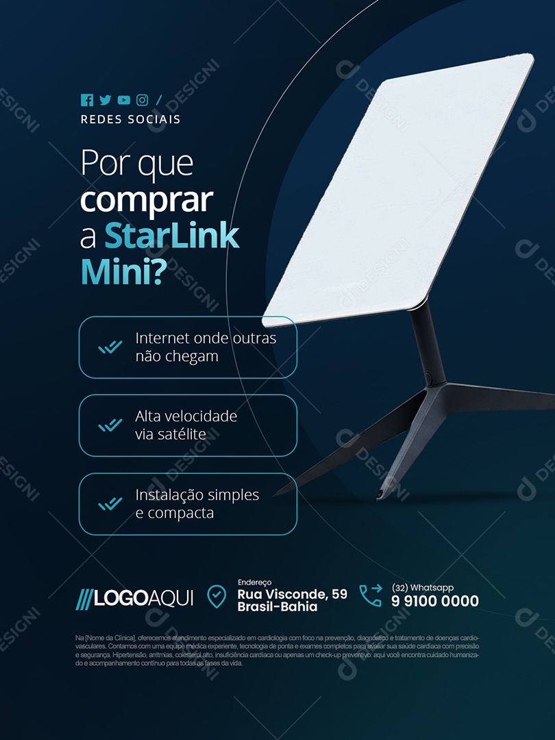 Telecom Por Que Comprar a Starlink Mini Social Media PSD Editável